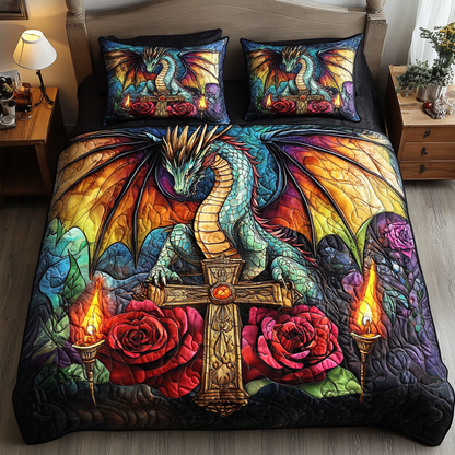 Draconic Realm 3-Piece Quilted Bedding Set NCU0DV2405