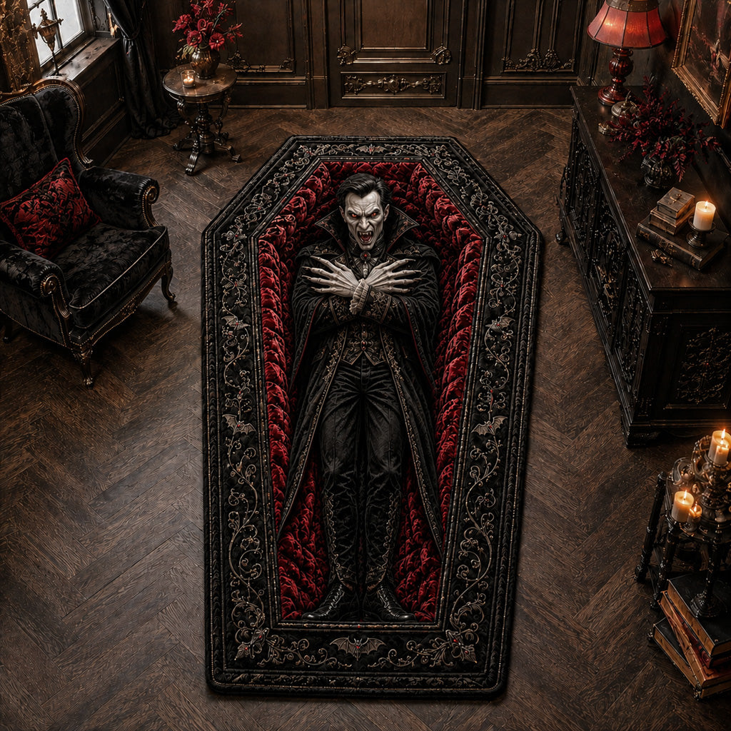 Dracula Coffin Lair Custom Shape Area Rug NCU0HH2129