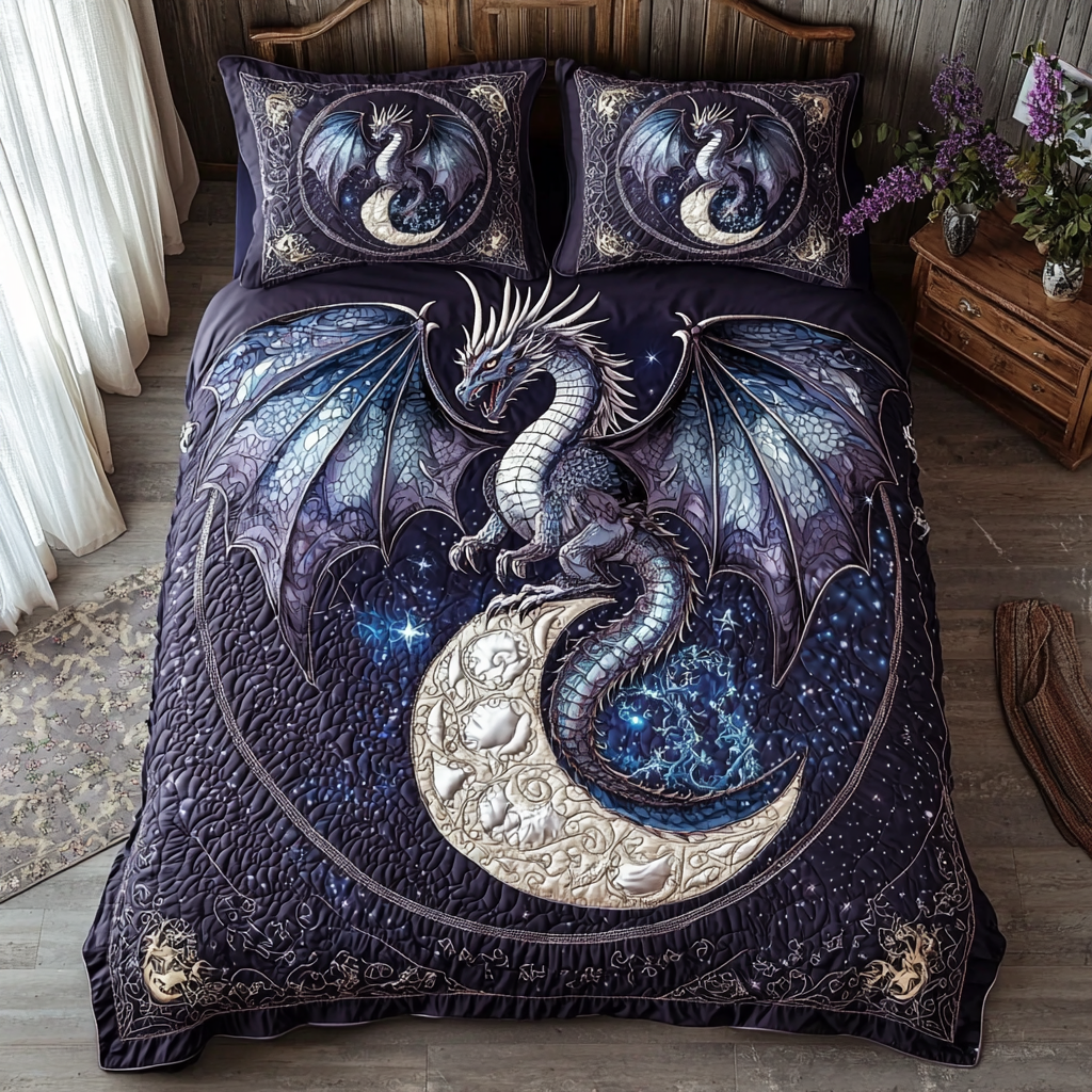 Dragon 3-Piece Quilted Bedding Set NCU0VT177