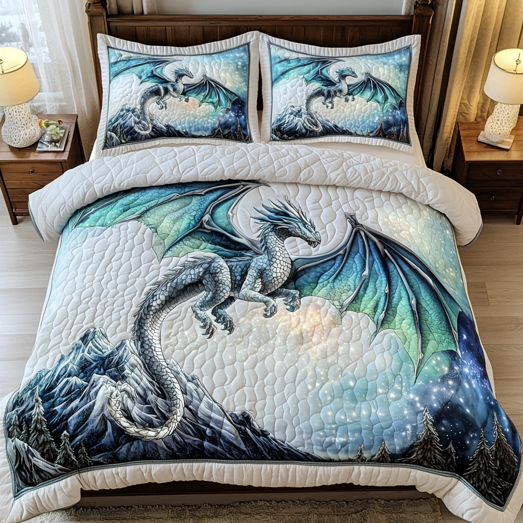 Dragon 3-Piece Quilted Bedding Set NCU0VT177