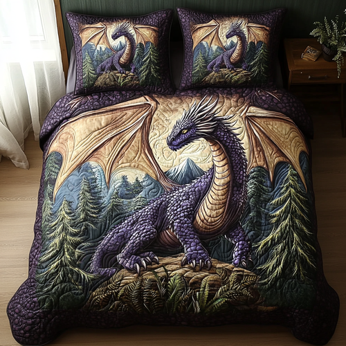 Dragon Forest Charm Quilted Bedding Set NCU0DV5434