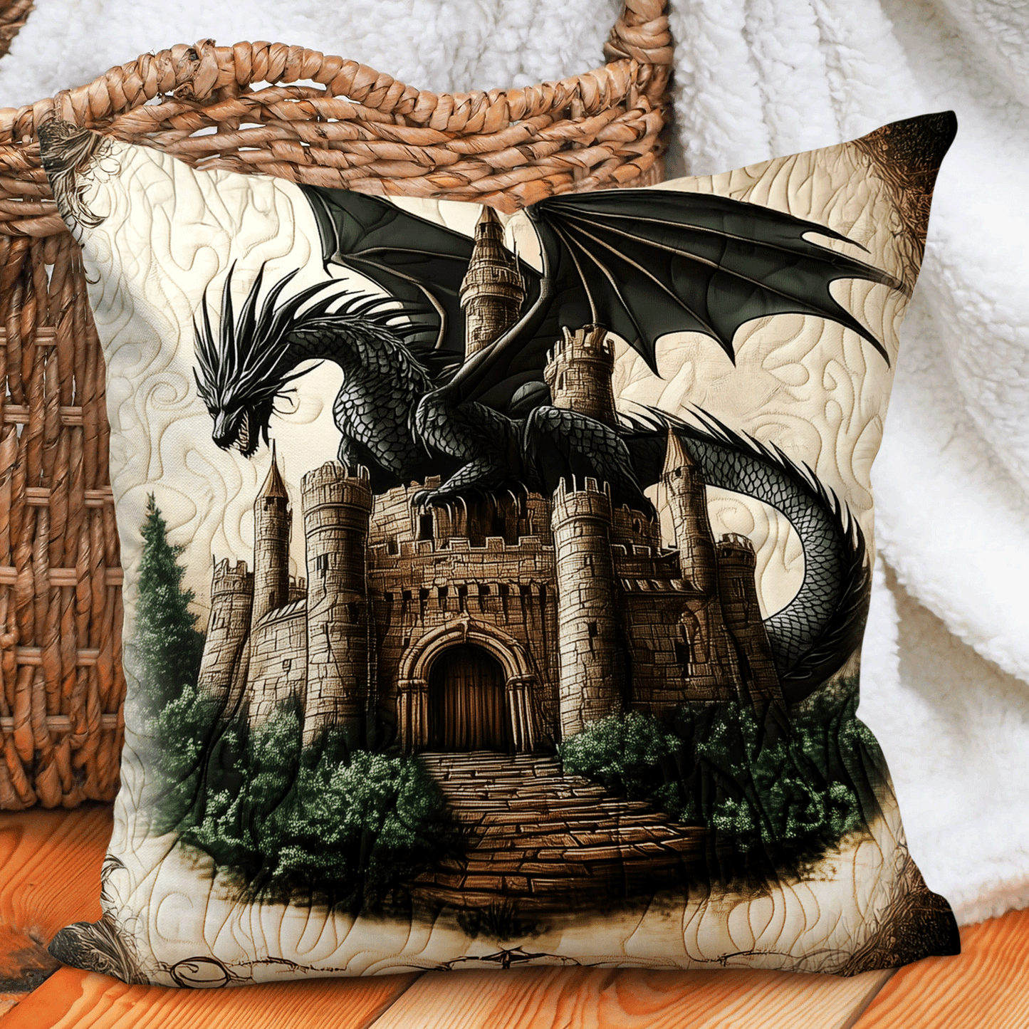 Dragon Fortress Quilted Pillow Case NCU0DV2780