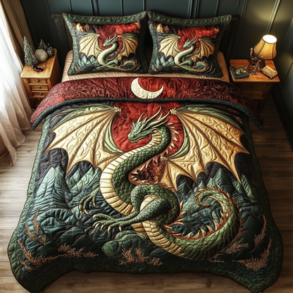 Dragon 3-Piece Quilted Bedding Set NCU0VT177