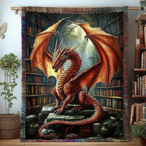 Dragon Literature Woven Sofa Blanket NCU0DV3881