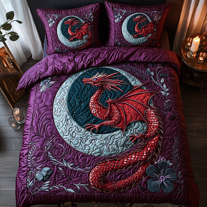 Dragon 3-Piece Quilted Bedding Set NCU0VT177