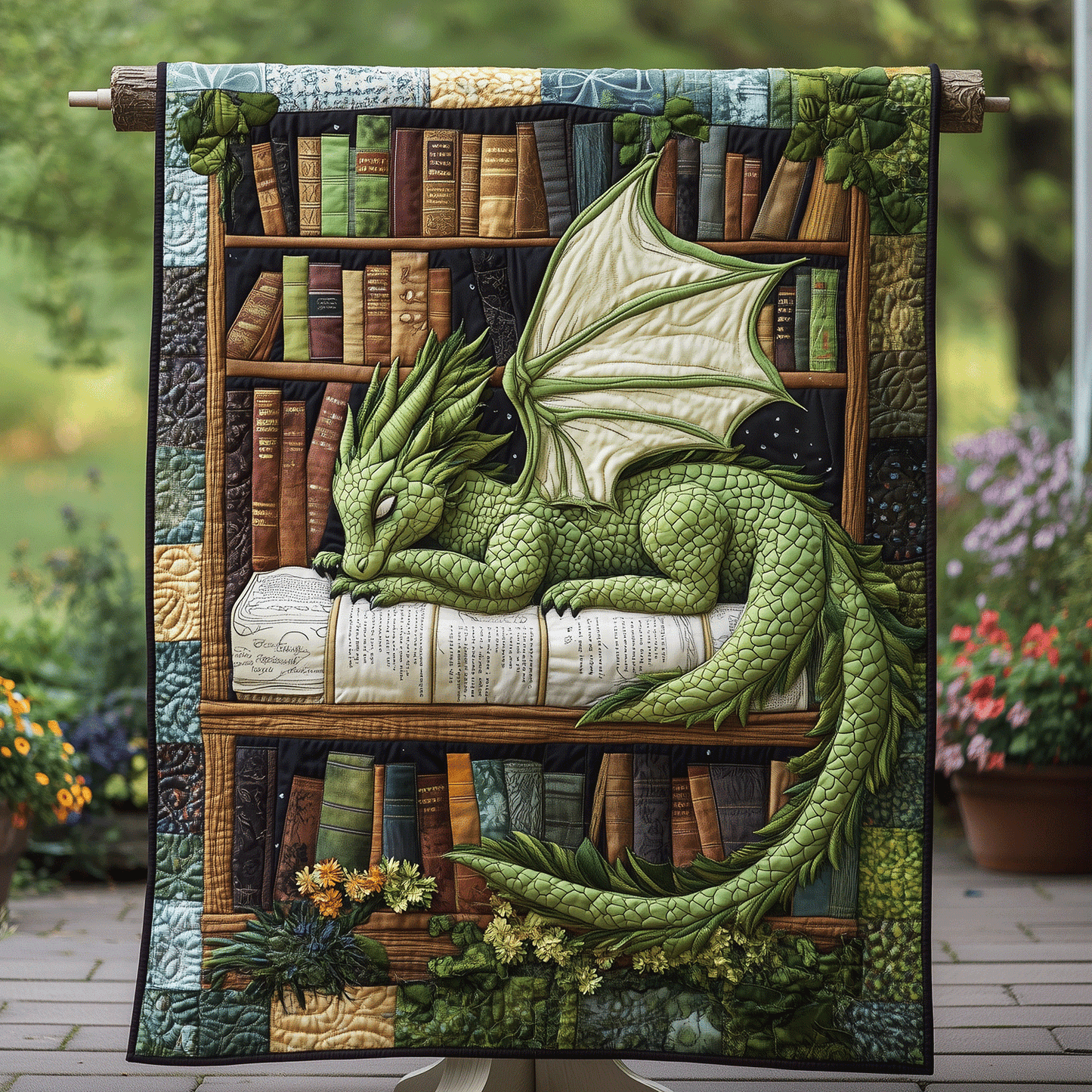 Dragon Bookworm Quilted Blanket NCU0TH2502