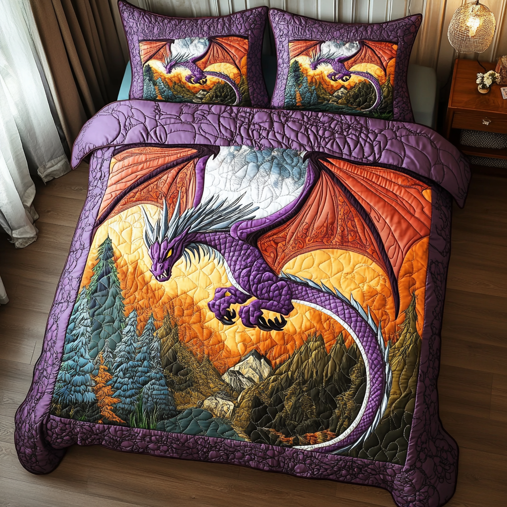 Dragon Brave 3-Piece Quilted Bedding Set NCU0DV6073