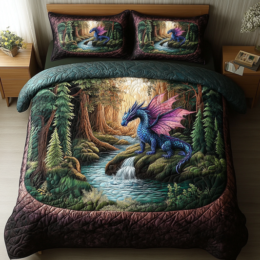 Dragon Breath 3-Piece Quilted Bedding Set NCU0DK7281