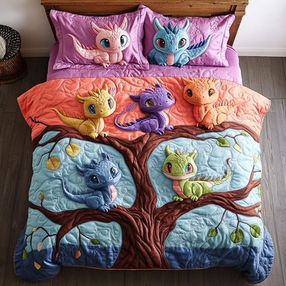 Dragon Breath 3-Piece Quilted Bedding Set NCU0DK7393