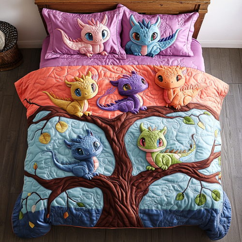 Dragon Breath 3-Piece Quilted Bedding Set NCU0DK7393