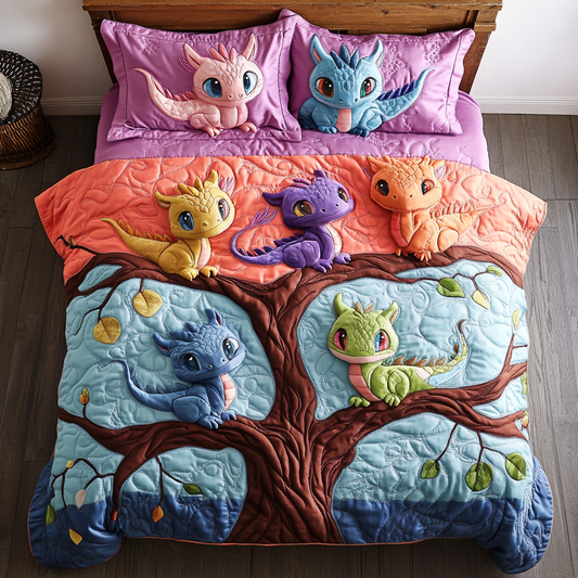 Dragon Breath 3-Piece Quilted Bedding Set NCU0DK7393