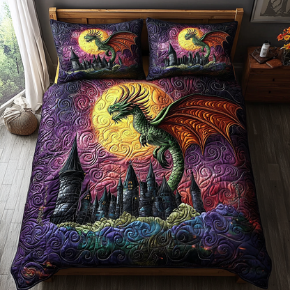 Dragon Castle 3-Piece Quilted Bedding Set NCU0DV6022