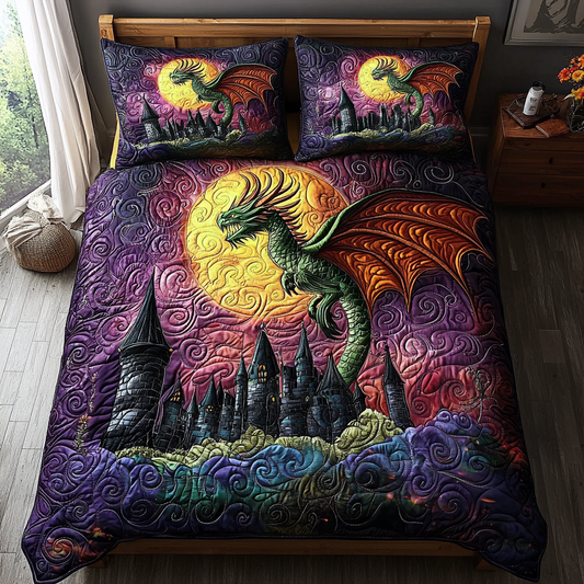 Dragon Castle 3-Piece Quilted Bedding Set NCU0DV6022