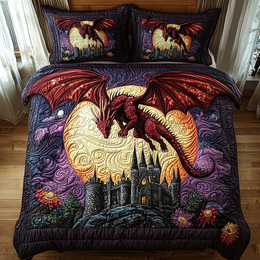 Dragon Castle Soar 3-Piece Quilted Bedding Set NCU0DV6031