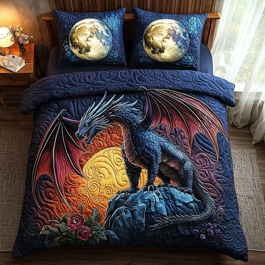 Dragon Cliff 3-Piece Quilted Bedding Set NCU0DV6033