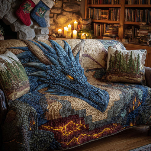 Dragon Crest Quilted Sofa Cover NCU0DK11747