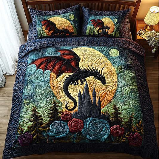Dragon Domain 3-Piece Quilted Bedding Set NCU0DV6069