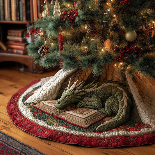 Dragon Evergreen Christmas Quilted Tree Skirt NCU0TH3655