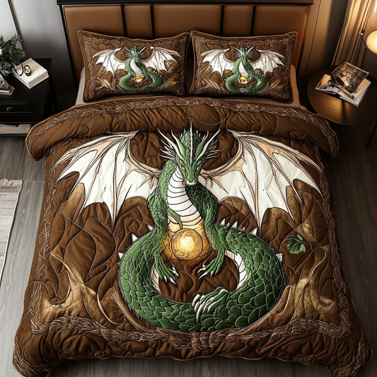 Dragon Fire 3-Piece Quilted Bedding Set NCU0DK7396
