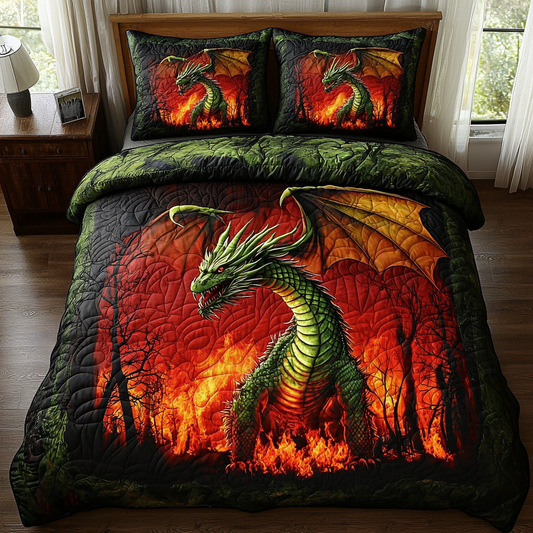 Dragon Fire 3-Piece Quilted Bedding Set NCU0DV6215