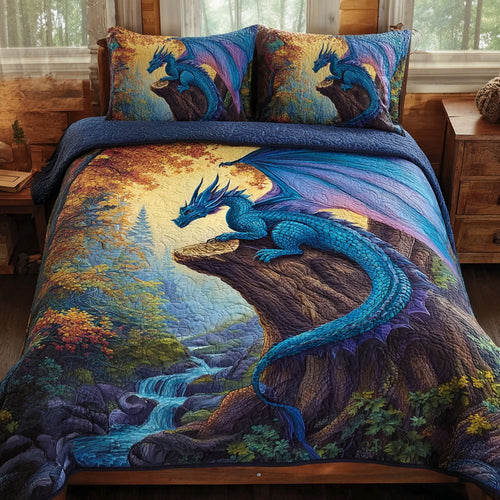 Dragon Flame 3-Piece Quilted Bedding Set NCU0DK11707
