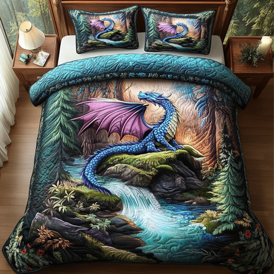 Dragon Flame 3-Piece Quilted Bedding Set NCU0DK7277