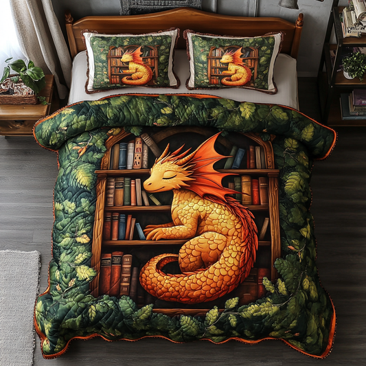 Dragon Flame 3-Piece Quilted Bedding Set NCU0DK7472