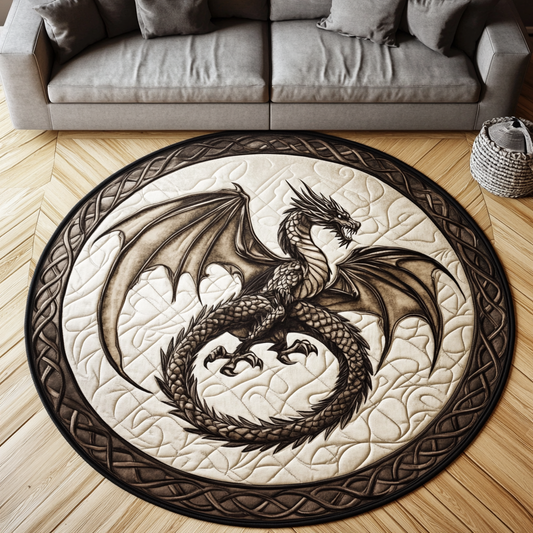 Dragon Flame Quilted Round Mat NCU0DK7450