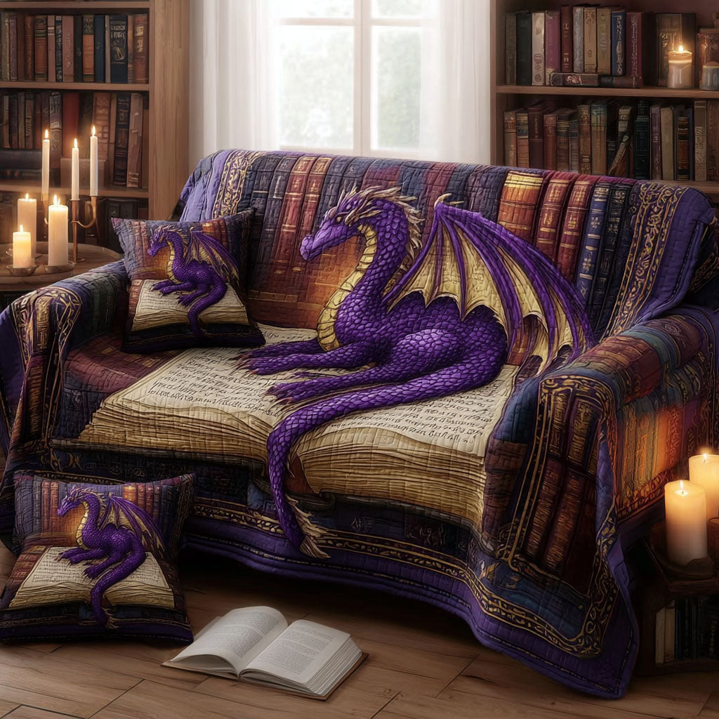 Dragon Flame Quilted Sofa Cover NCU0DK11743