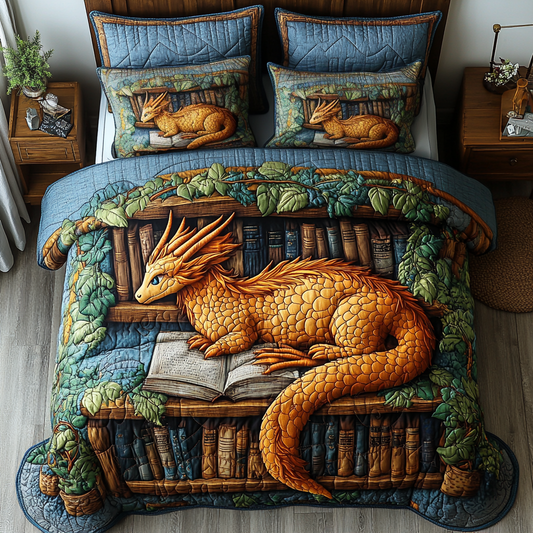 Dragon Flight 3-Piece Quilted Bedding Set NCU0DK7474