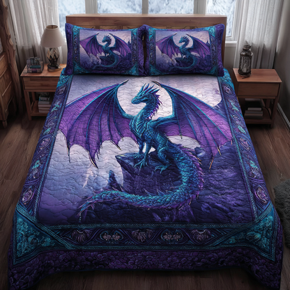 Dragon Flight 3-Piece Quilted Bedding Set NCU0DK8197
