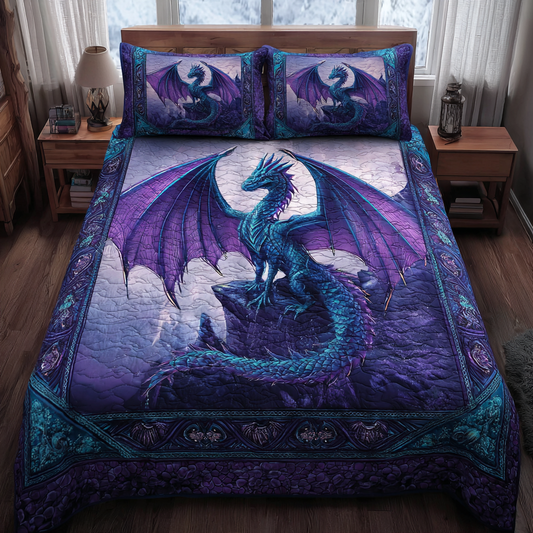 Dragon Flight 3-Piece Quilted Bedding Set NCU0DK8197