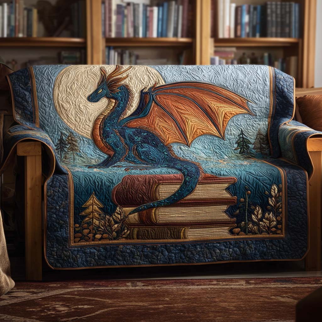 Dragon Gold Hoard Quilted Sofa Cover NCU0NT11176