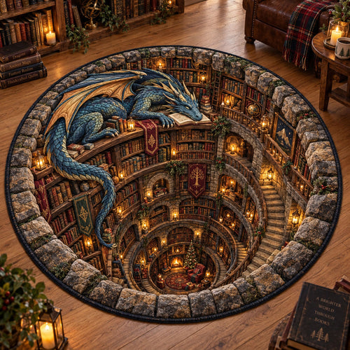Dragon Guardian Reading Cave Quilted Round Mat NCU0PT12165