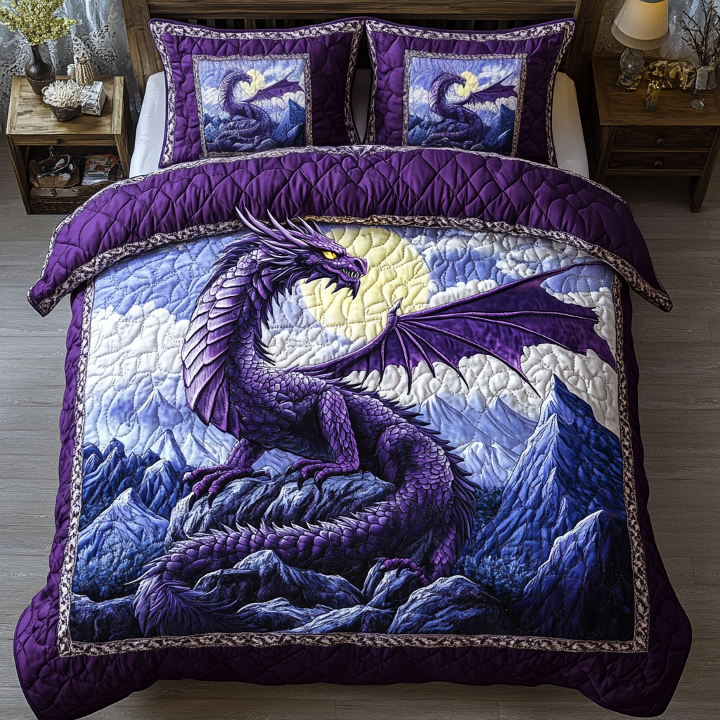 Dragon Heart 3-Piece Quilted Bedding Set NCU0DK8043