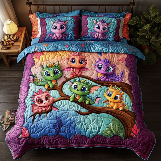 Dragon Lair 3-Piece Quilted Bedding Set NCU0DK7395