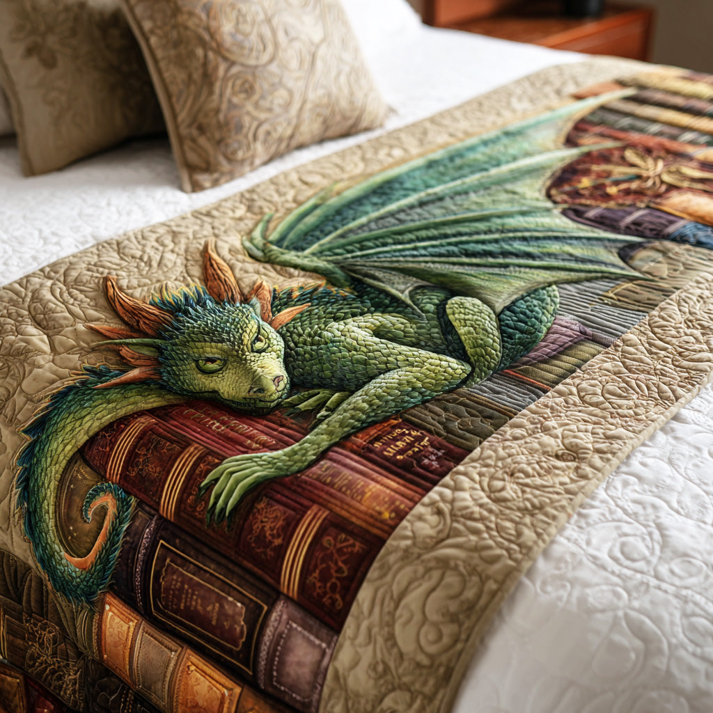 Dragon Library Night Quilted Bed Runner NCU0TD1581