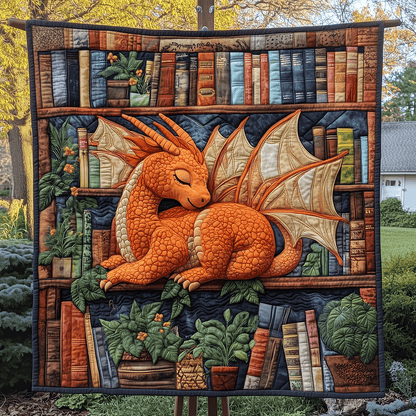 Dragon Library Quilted Blanket NCU0TH2499