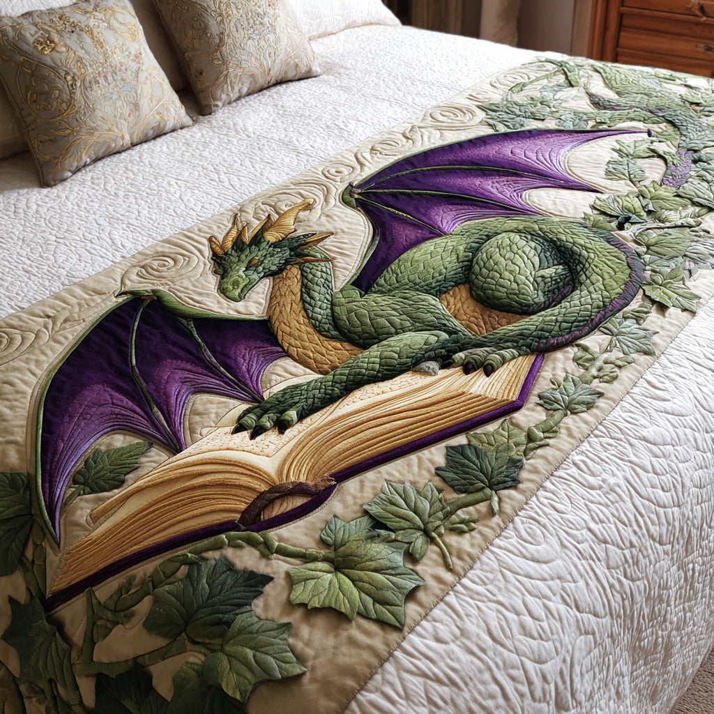 Dragon Lore Pages Quilted Bed Runner NCU0TD1584