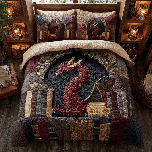 Dragon Lore Sanctuary 3-Piece Quilted Bedding Set NCU0XD1905