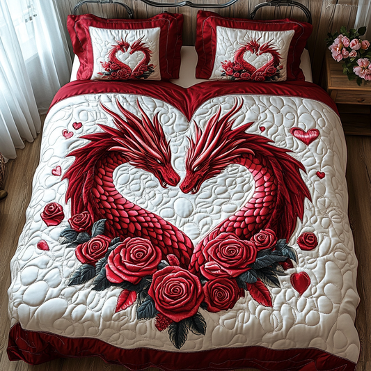 Dragon Love 3-Piece Quilted Bedding Set NCU0DV2342
