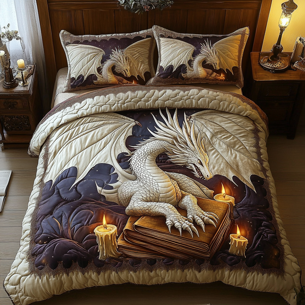 Dragon Mist 3-Piece Quilted Bedding Set NCU0DV2460