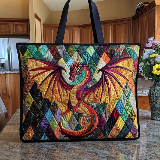 Dragon Mist Realm Quilted Tote Bag NCU0NT8451