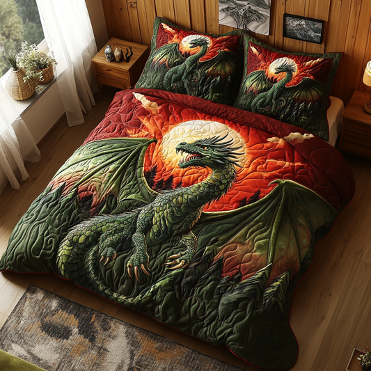 Dragon Moon 3-Piece Quilted Bedding Set NCU0DV5615