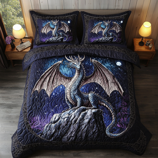 Dragon Moonlight 3-Piece Quilted Bedding Set NCU0DV6023
