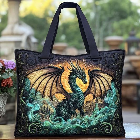 Dragon Mystic Bloom Quilted Tote Bag NCU0NT8453