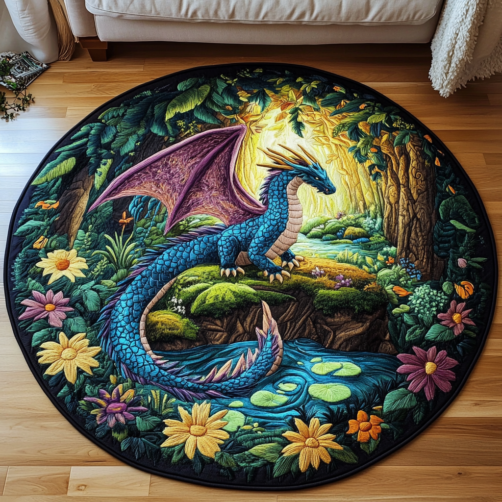 Dragon Oath Quilted Round Mat NCU0DK1031