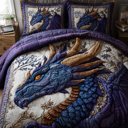 Dragon Path 3-Piece Quilted Bedding Set NCU0DK8317
