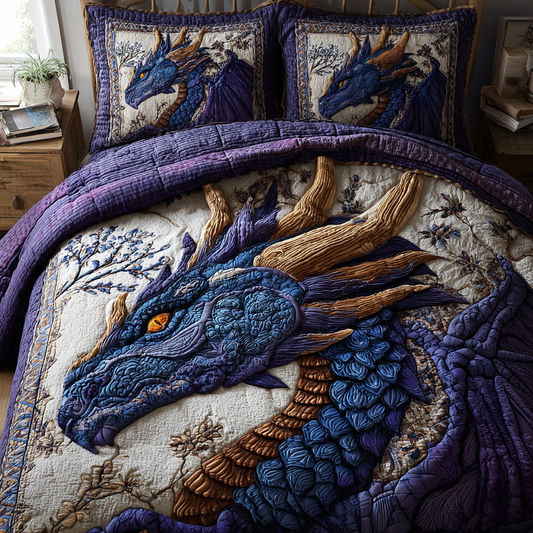 Dragon Path 3-Piece Quilted Bedding Set NCU0DK8317