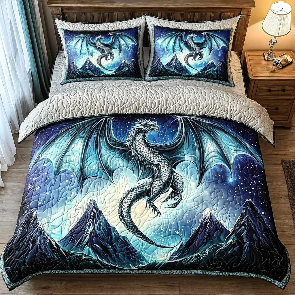Dragon Path 3-Piece Quilted Bedding Set NCU0DV6216 – Vantique